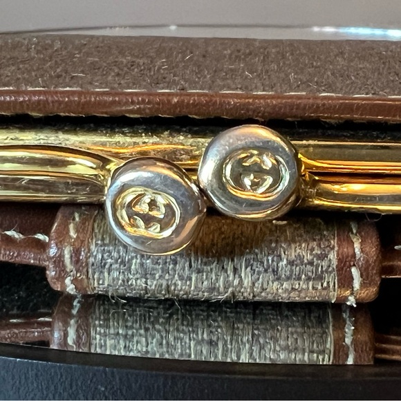 GUCCI Vintage GG Kiss Lock Coin Purse with Snap Detail - 2 compartments - Picture 3 of 11